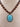 Turquoise Stone and Wooden Beaded Oval Pendant Necklace